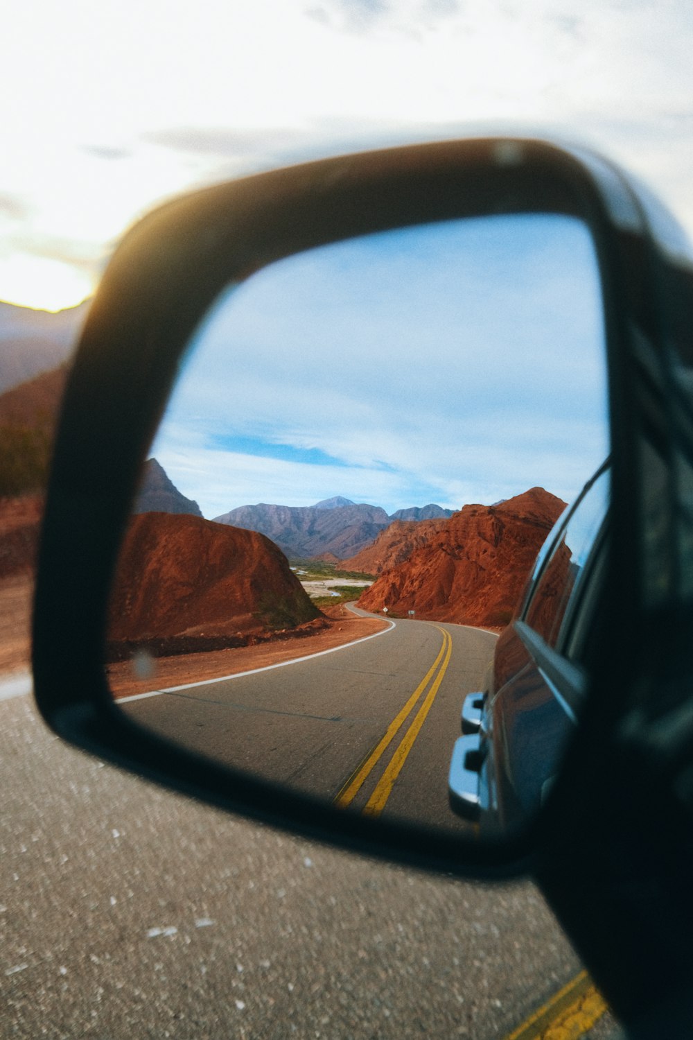 a side mirror of a car