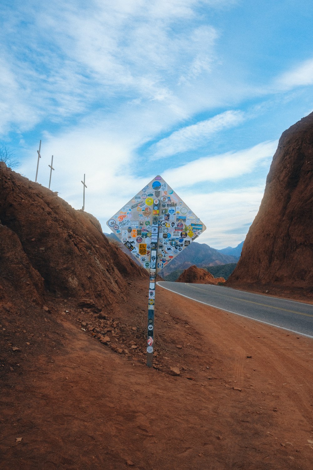 a sign on the side of a road