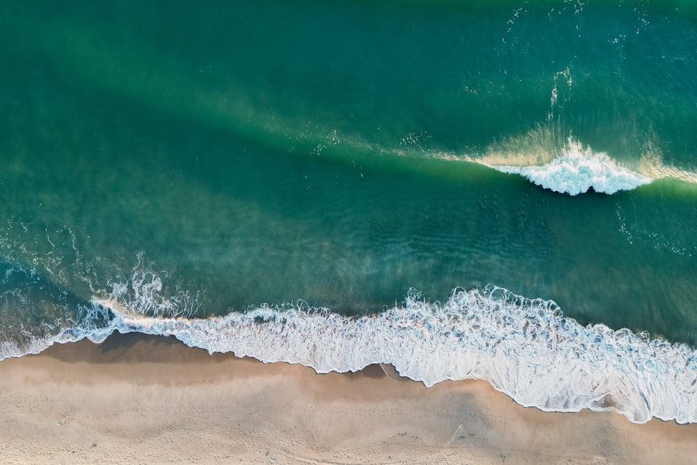 waves crashing on a beach