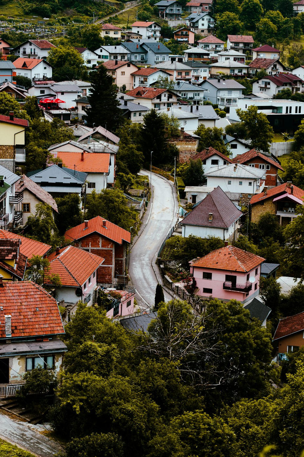 a river running through a town