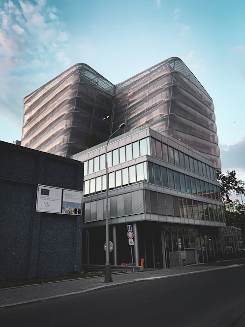 A modern office building with the Siffar Realty sign at the entrance, located in Panipat.