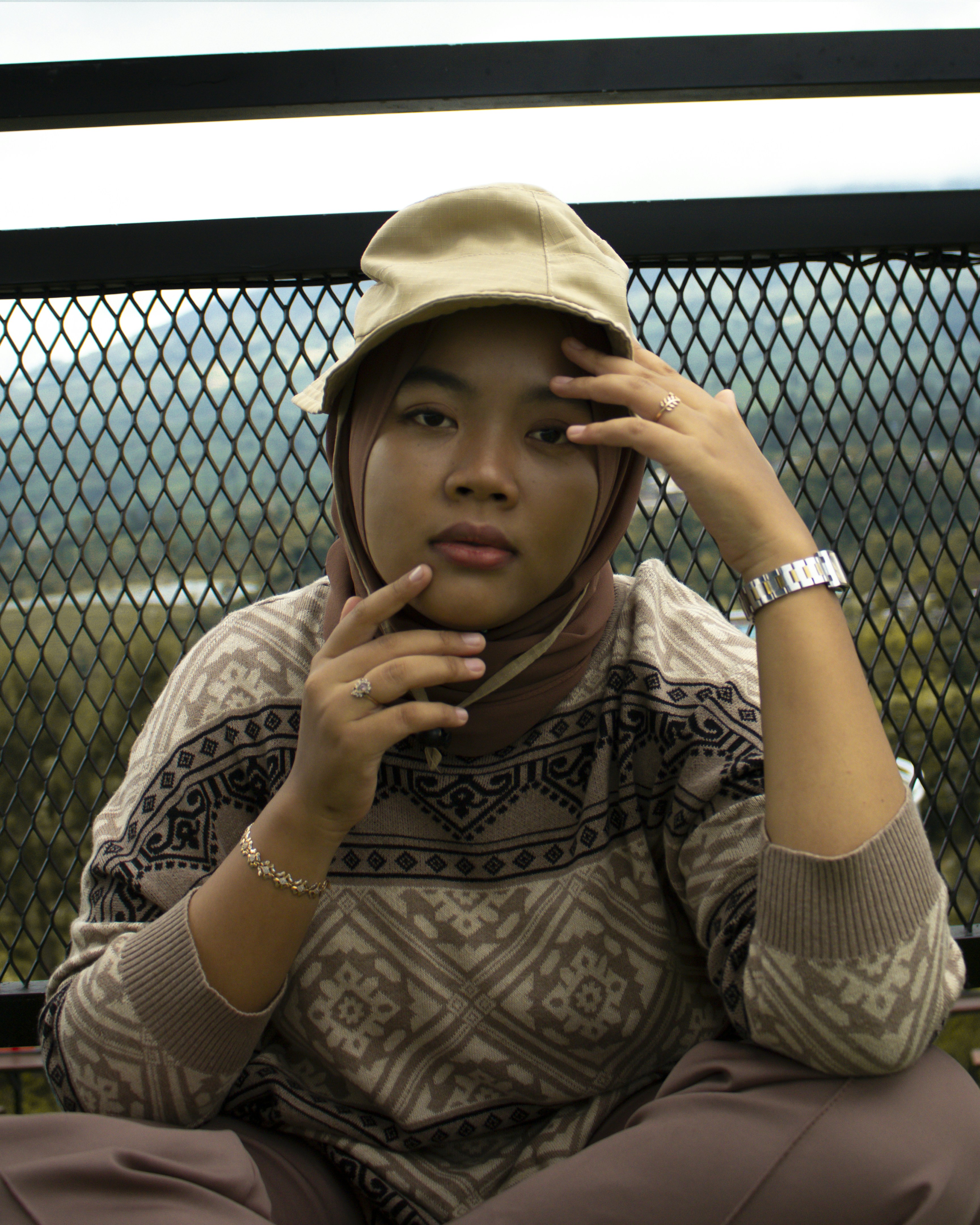 a person sitting on a bench