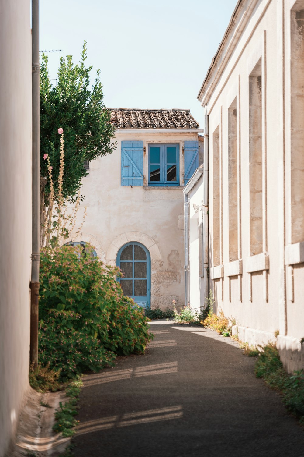 a street with buildings on the side