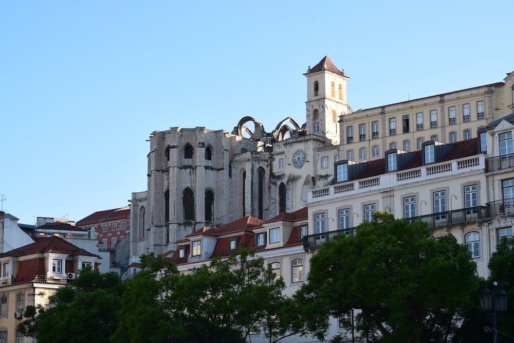 a large building with a clock tower