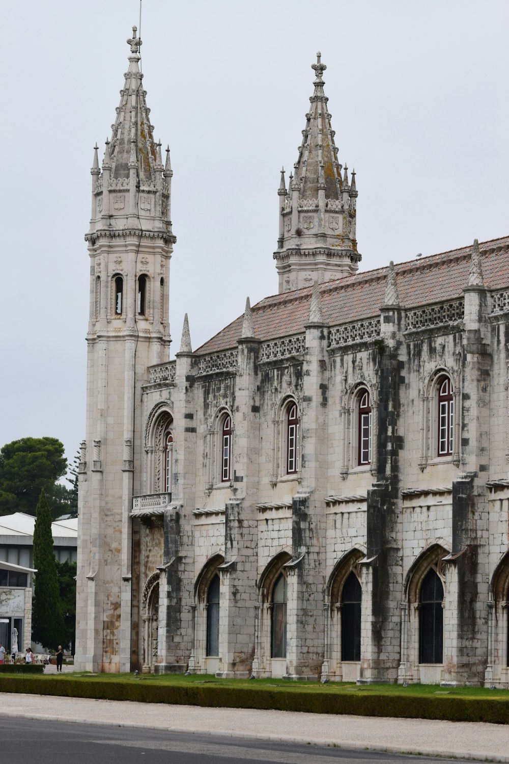 a large stone building with towers