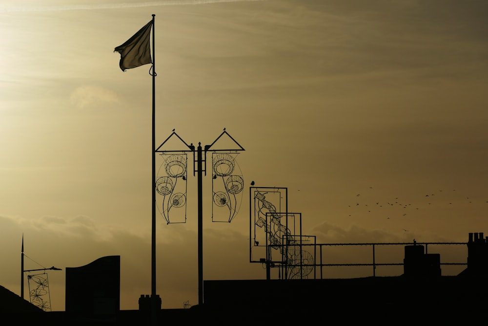 a flag on a pole