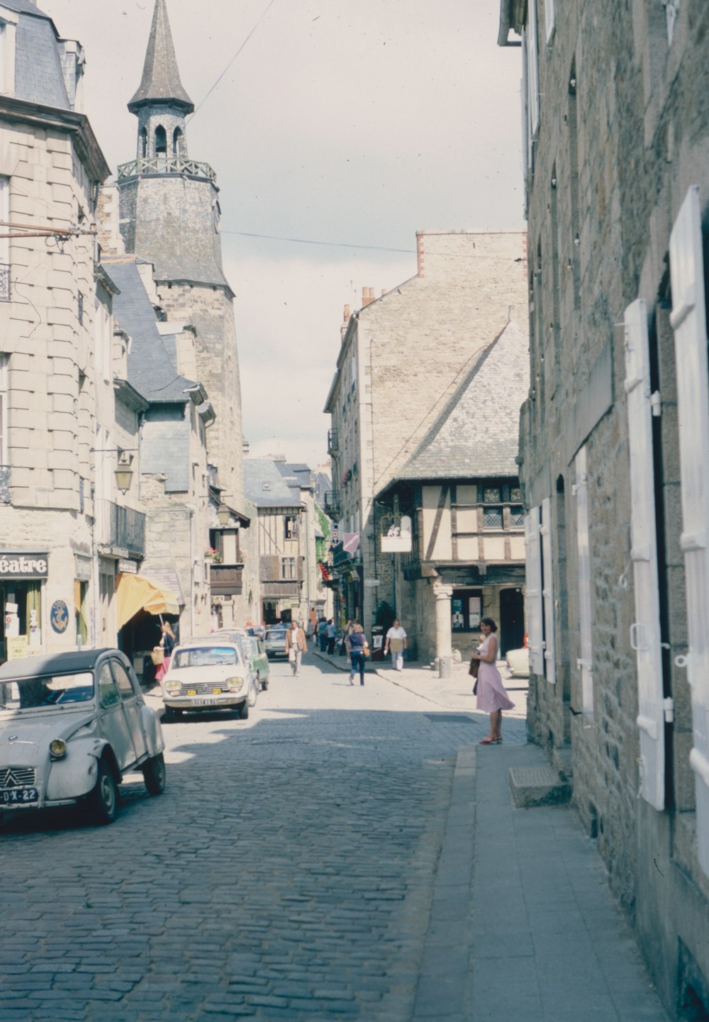 a person walking down a street