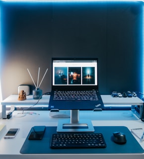 a computer on a desk