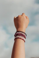 a person's foot with a striped sock on it