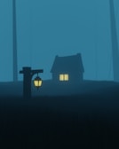a house with a light on top