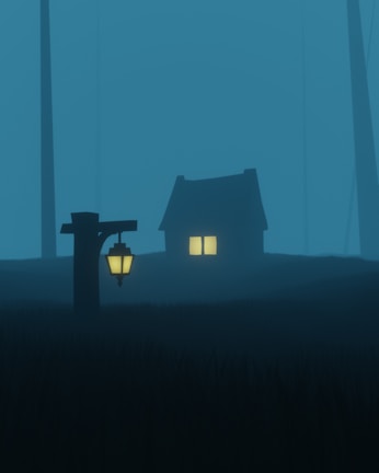 a house with a light on top