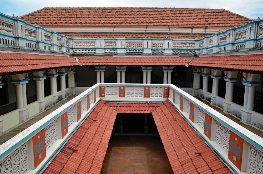 a building with a red roof