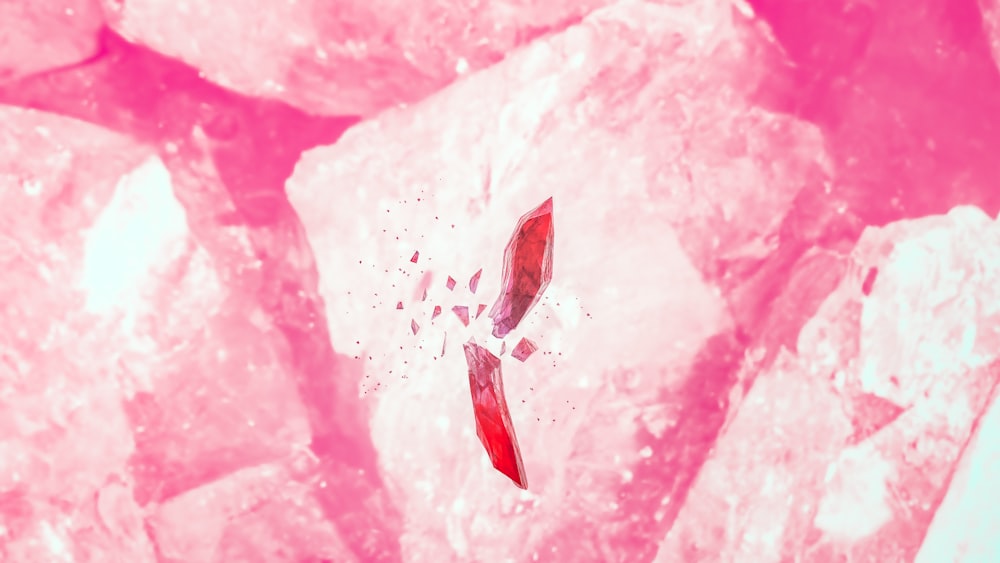 a pink and white substance