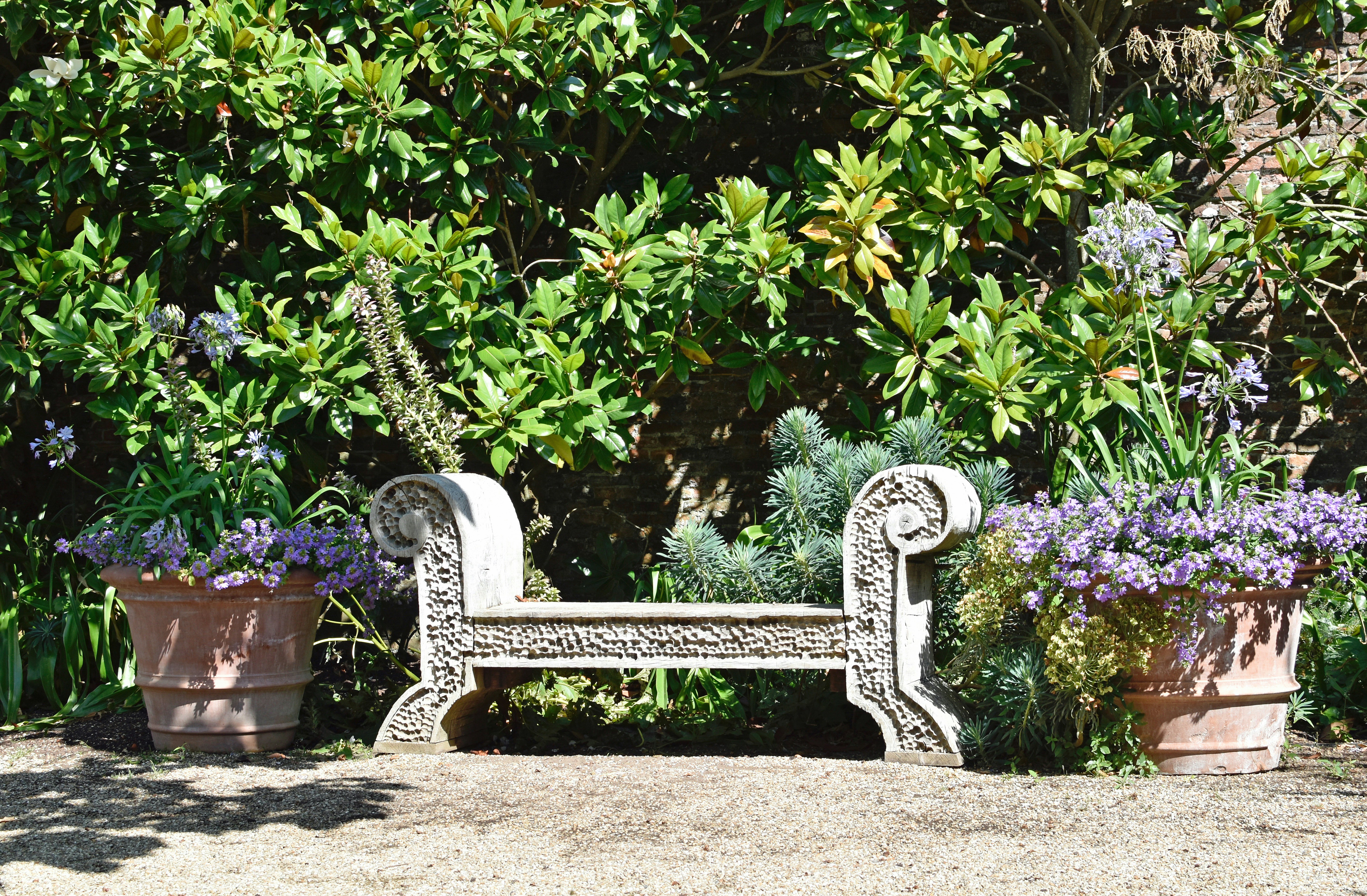 a bench sits unoccupied