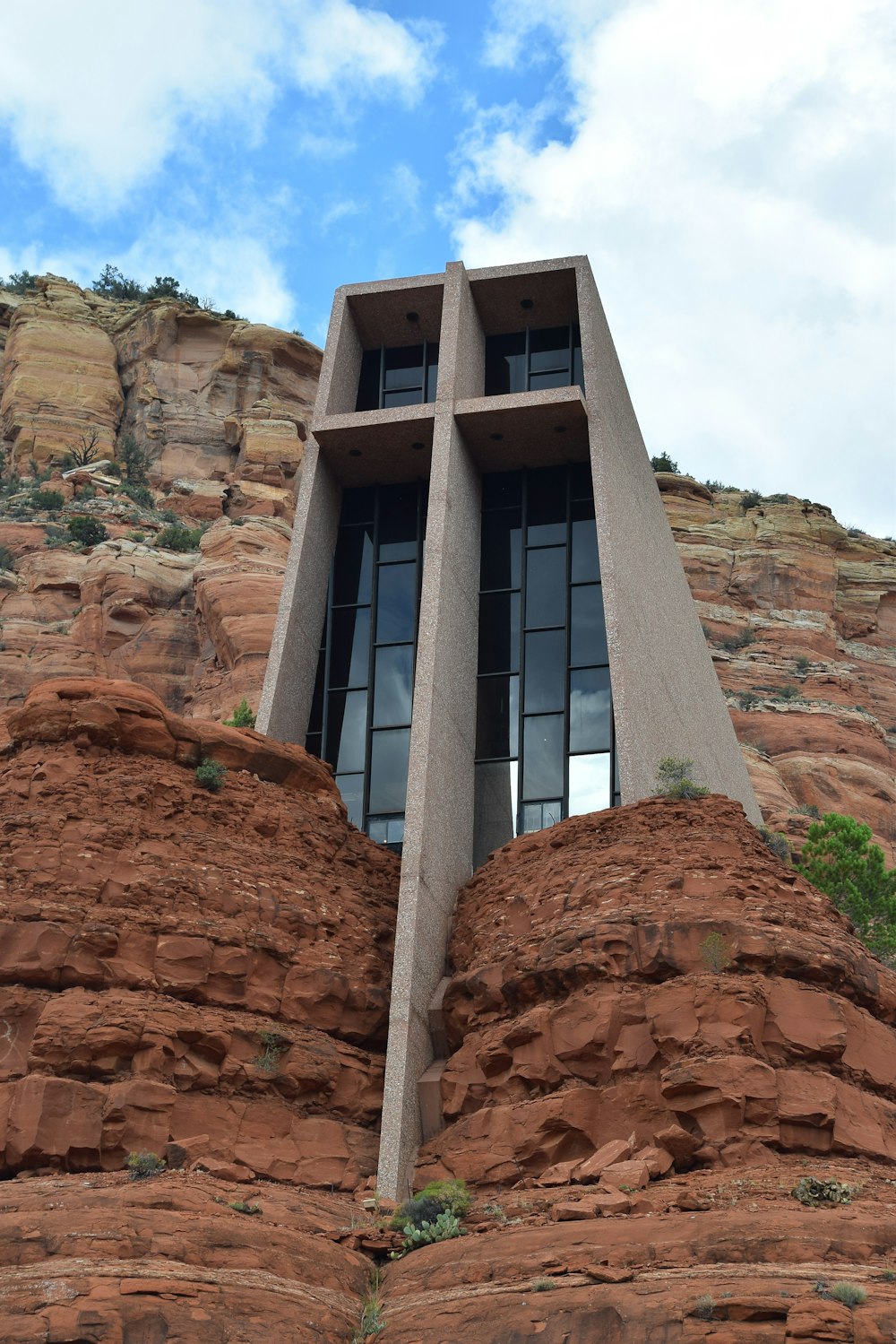 a building on a cliff