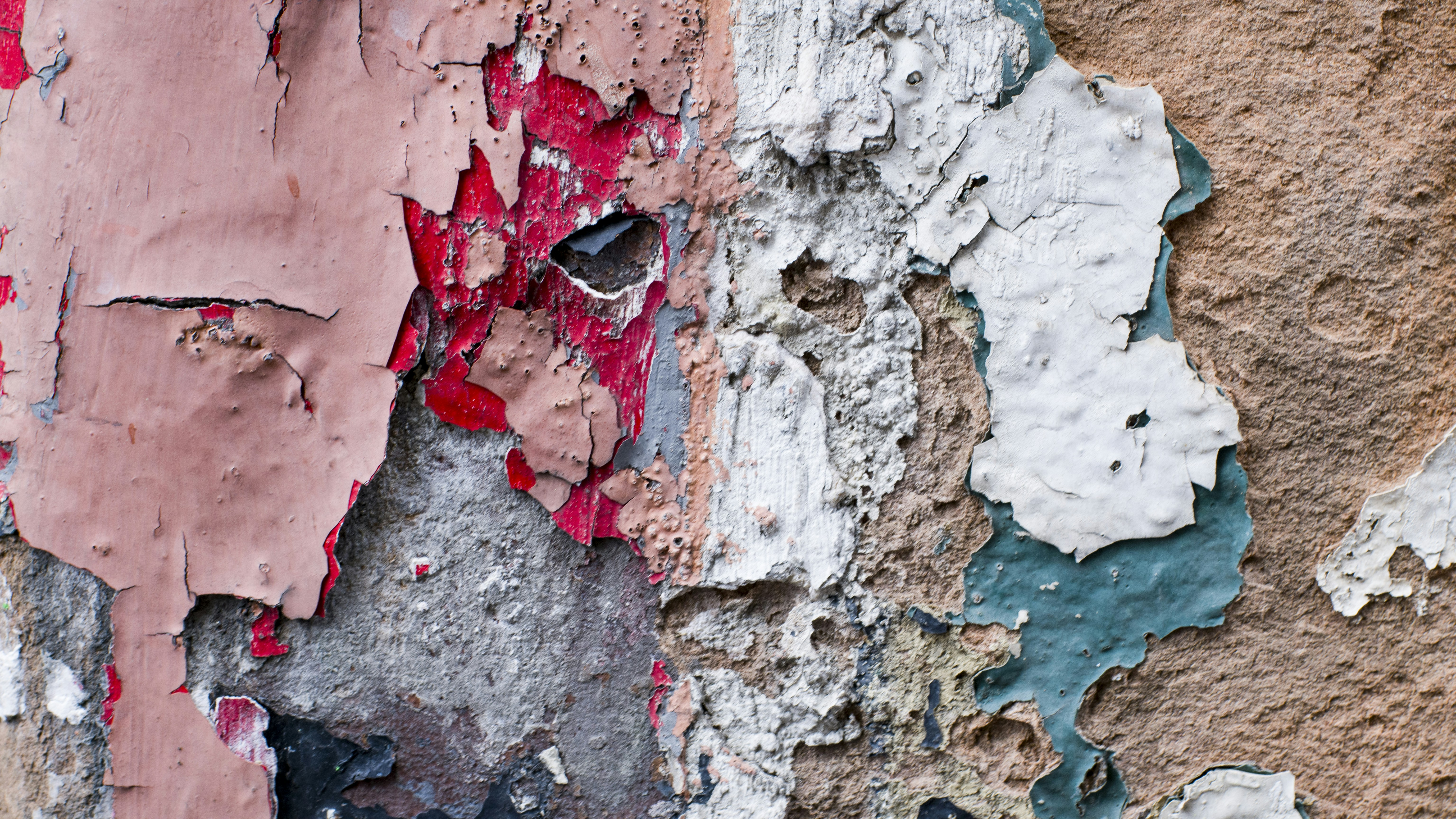 a red and white painted wall
