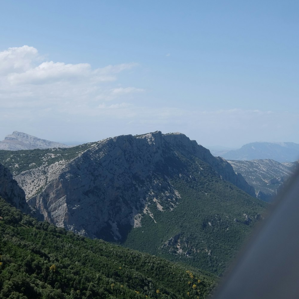 a view of a mountain range from a plane