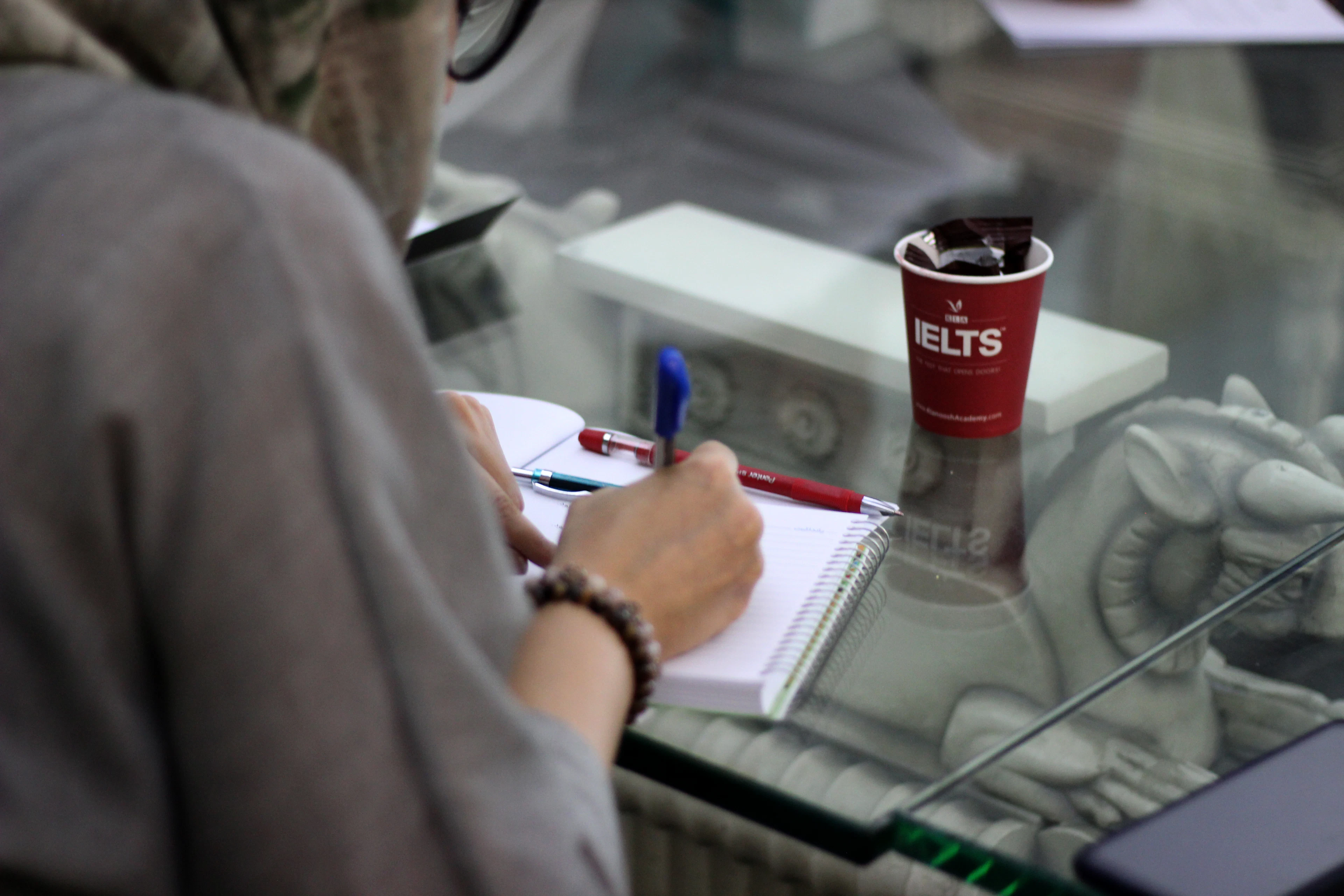 Person studying at a computer