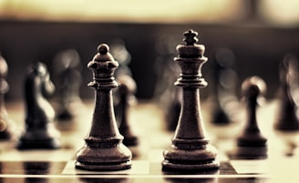 a chess board with a chess piece