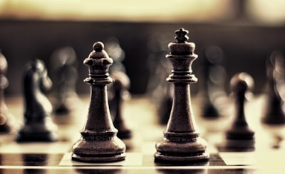 a chess board with a chess piece