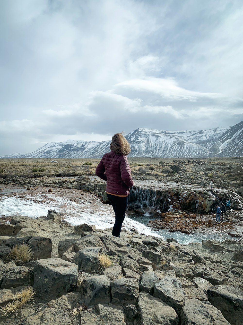 a person walking on a rocky path