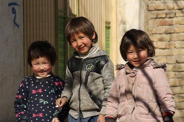 Afghan children smiling