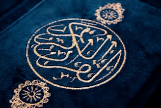 a close-up of a blue rug
