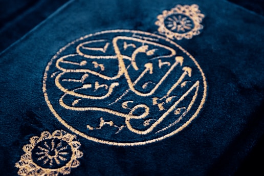 a close-up of a blue rug