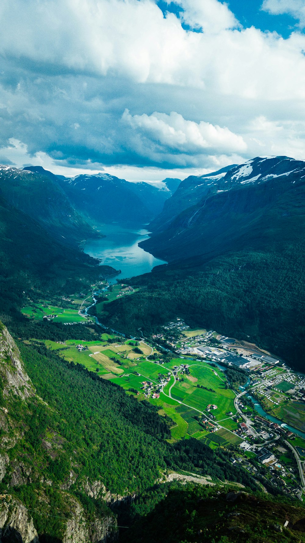 a valley between mountains