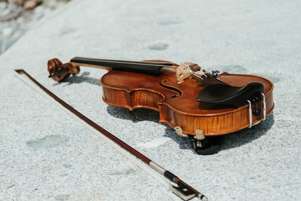 a violin at a wedding ceremony