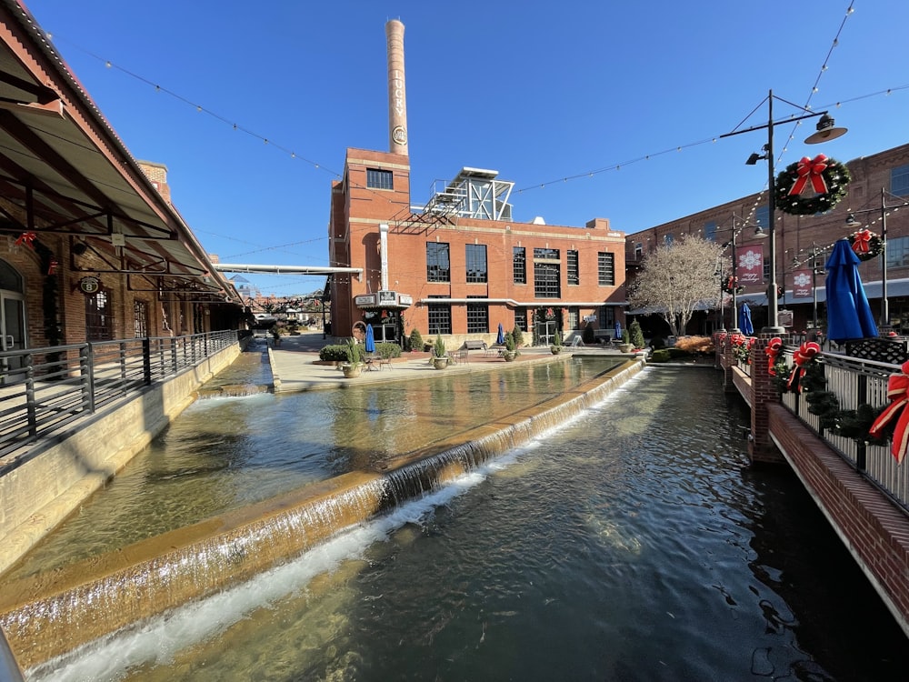 a canal with buildings along it