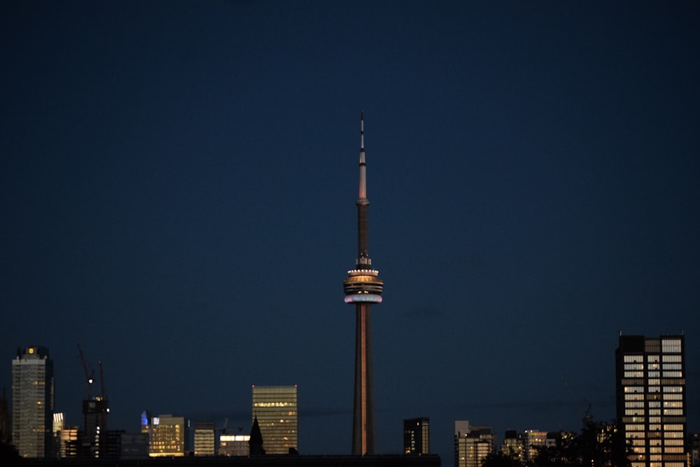 a tall tower in a city