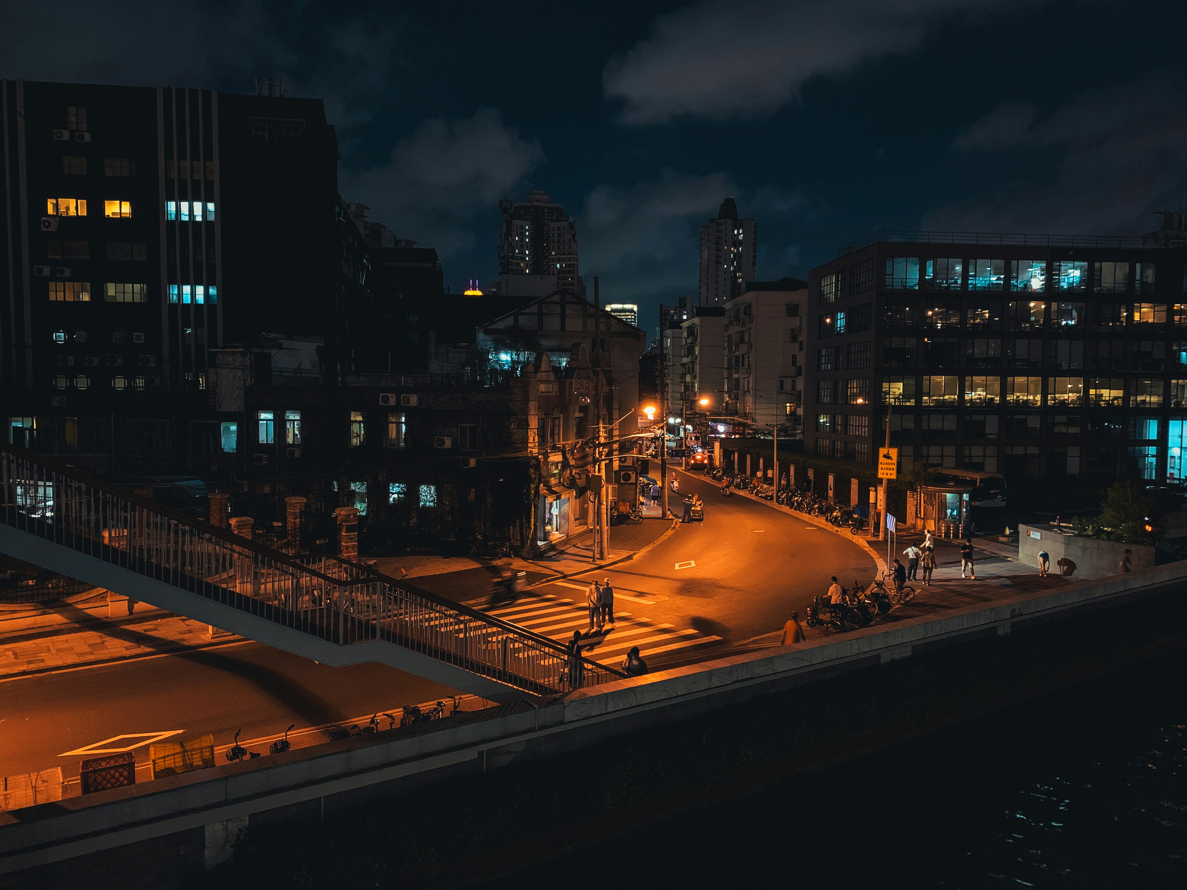 a city at night