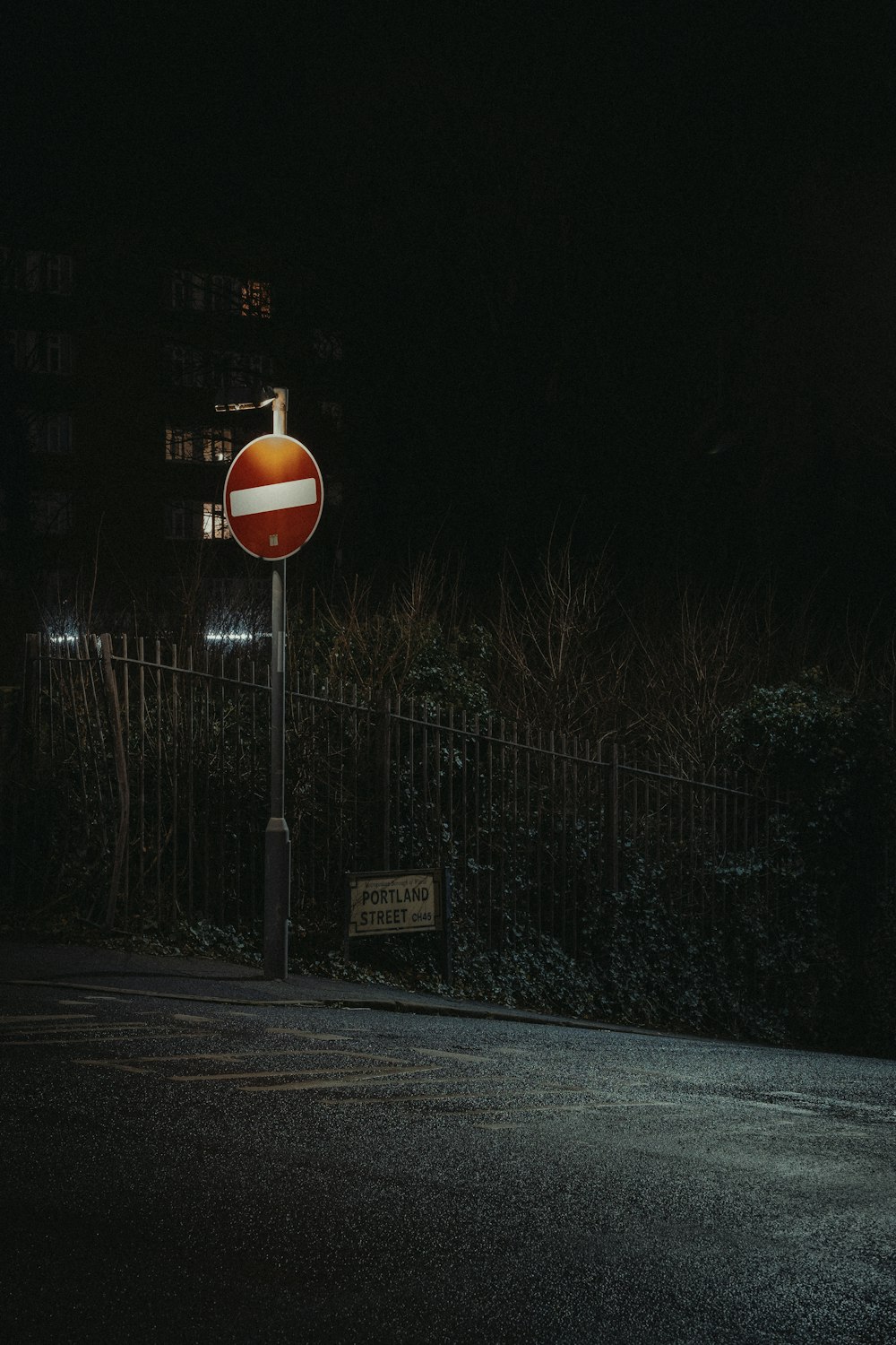 a sign on the street