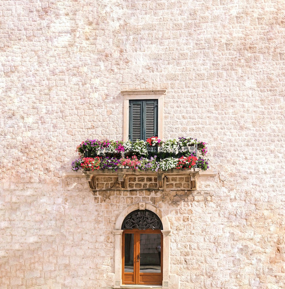 a window with flowers on it