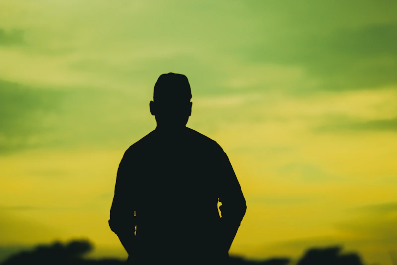 a silhouette of a person