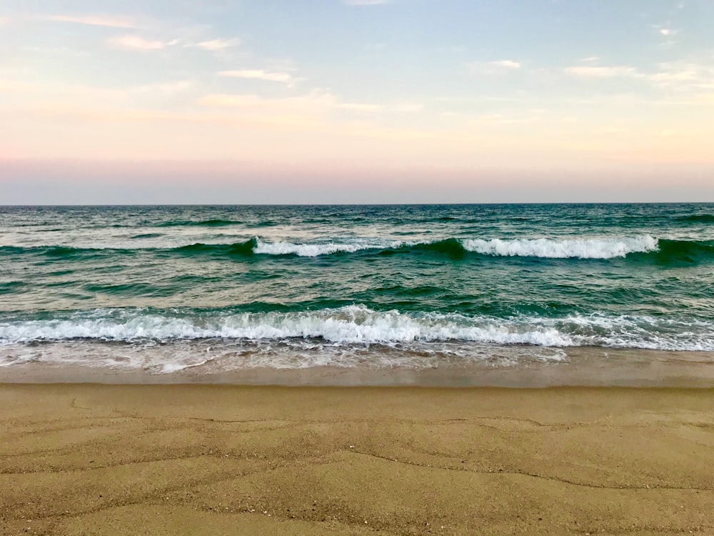 waves crashing on a beach