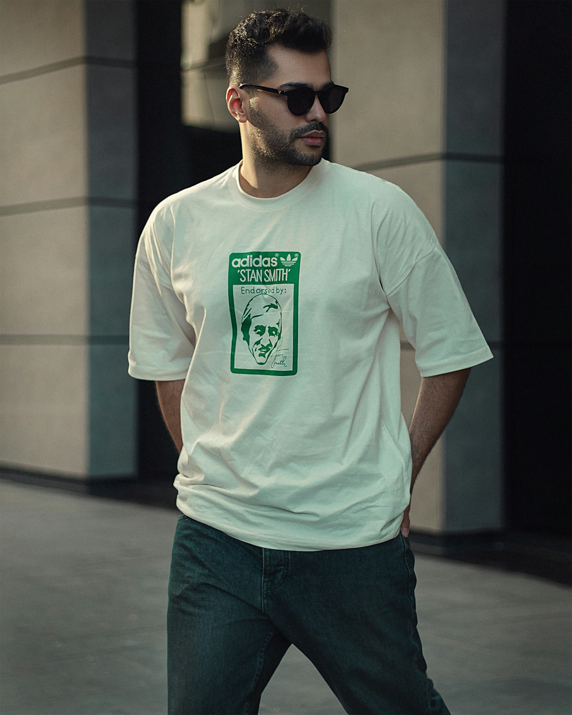 Stan Smith graphic crew-neck tee in honeydew color