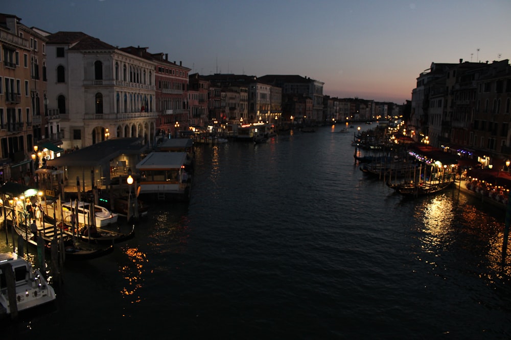 a canal with boats in it