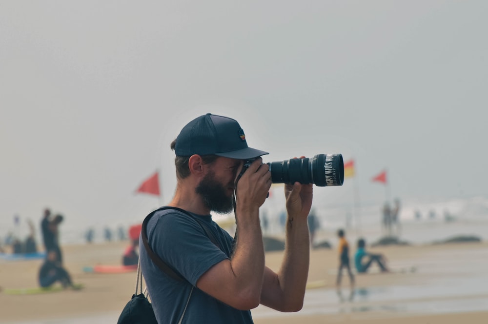 a man holding a camera