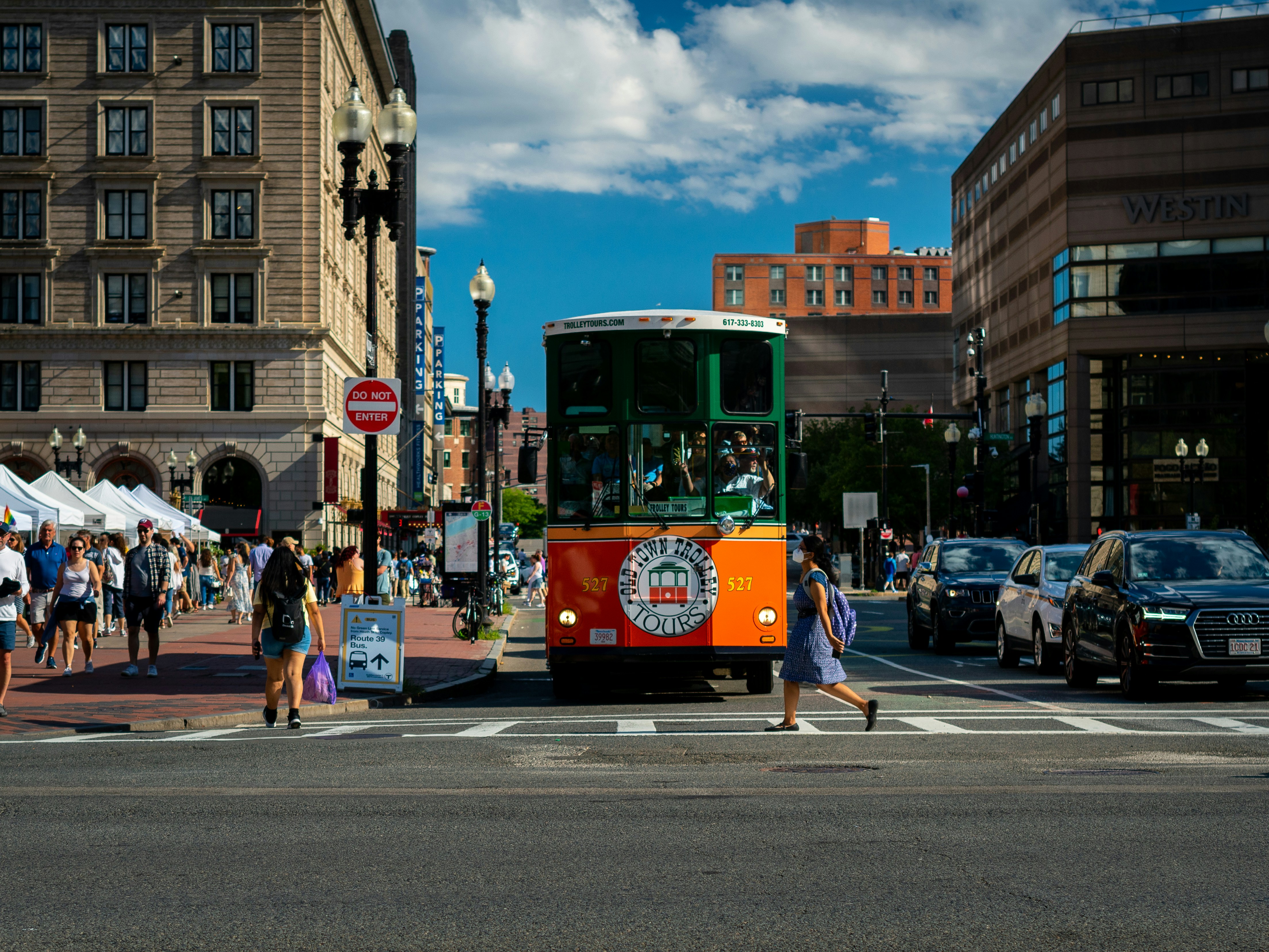 a double decker bus on the street
