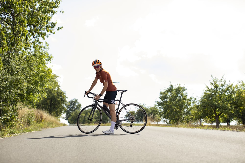 a man riding a bicycle