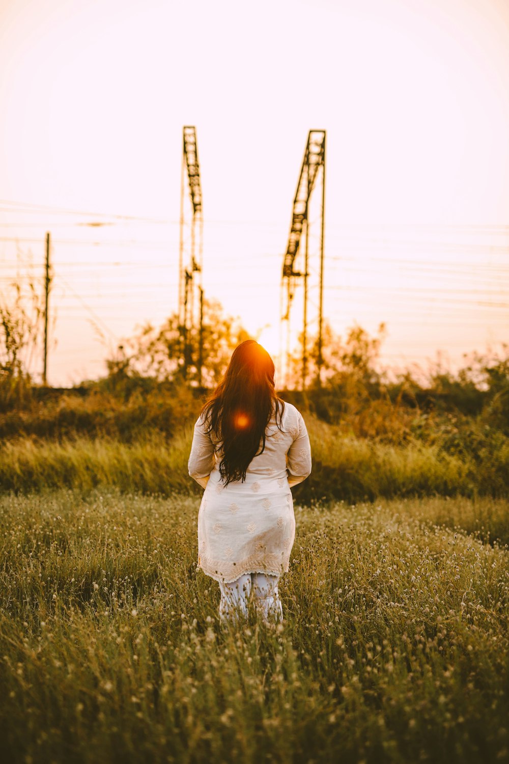 a person standing in a field