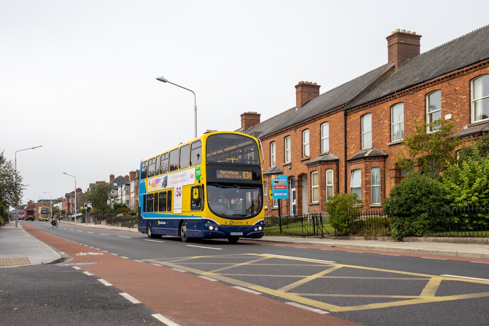 a double decker bus on the street