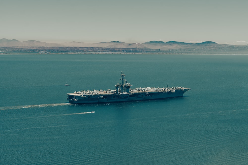 a large ship in the water