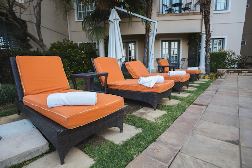 a couple of chairs outside