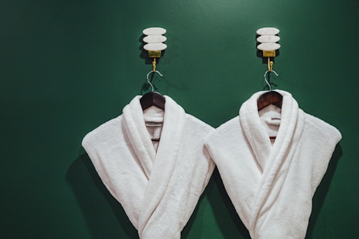 a pair of white dresses