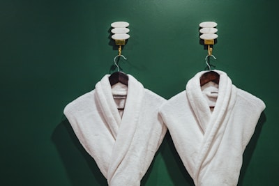 a pair of white dresses