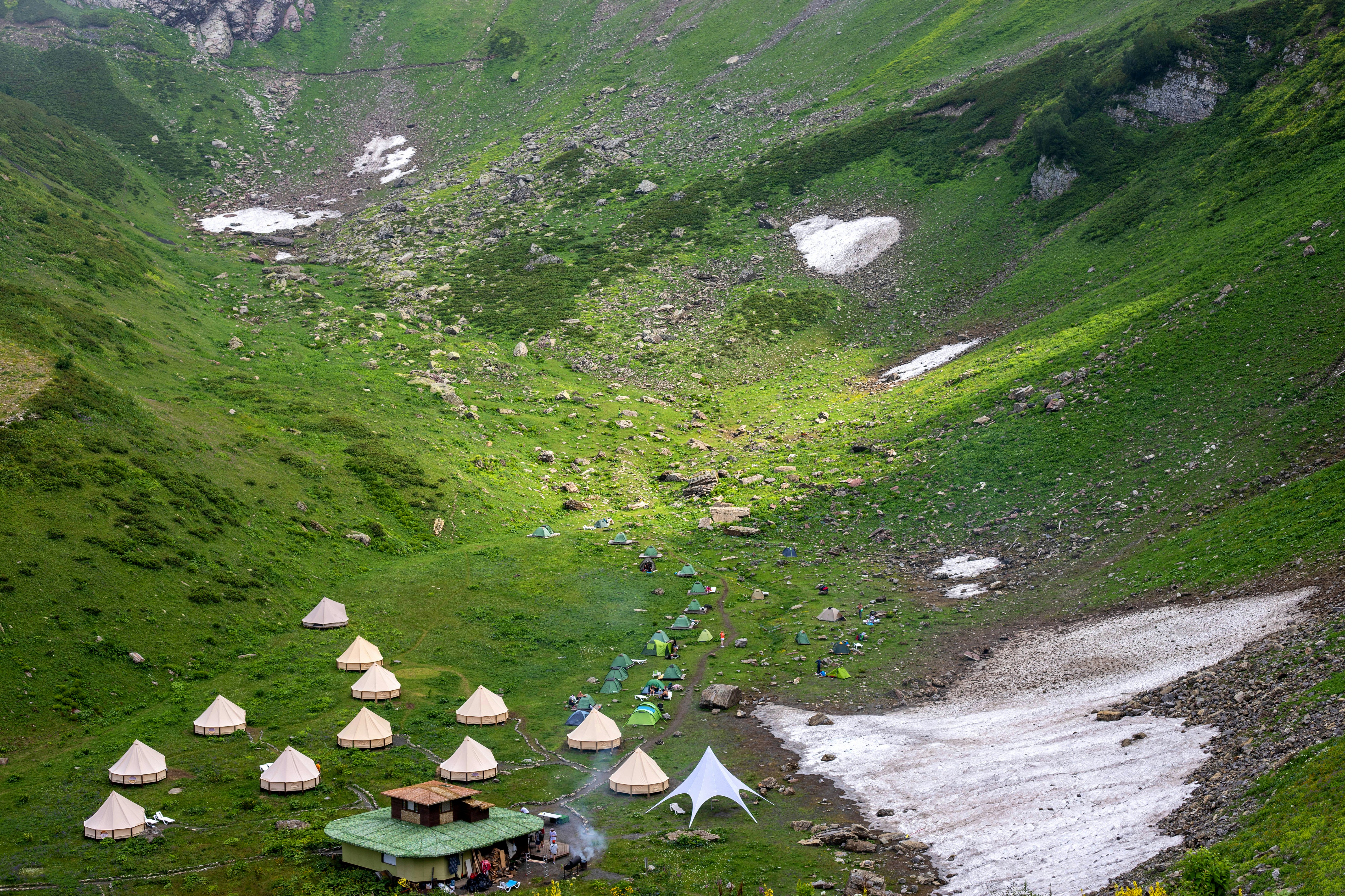 Tents in the mountains
