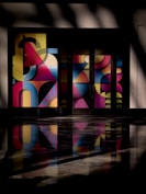 a window with a colorful design